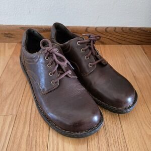 Born Men's 11.5M Howard Dark Brown Leather Lace Up Comfort Oxford Shoes H41806